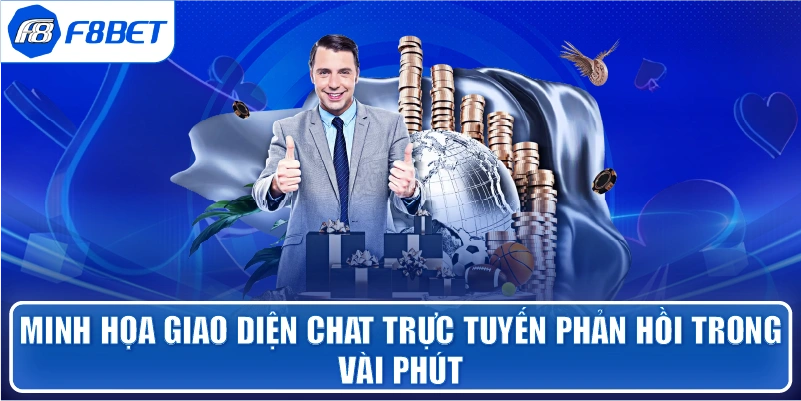 Minh họa giao diện chat trực tuyến phản hồi trong vài phút